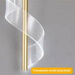 lampe suspendue moderne spirale acrylique translucide noir plaque éclairage chambre restaurant led