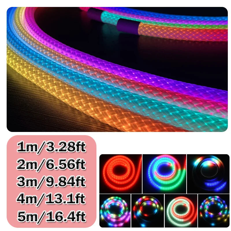 ruban led multicolore réticulé moderne 3m 5v rgbic flexible chambre salon télécommande