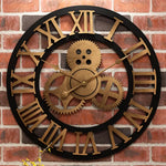 Horloge murale 3D accrochée dans un salon élégant