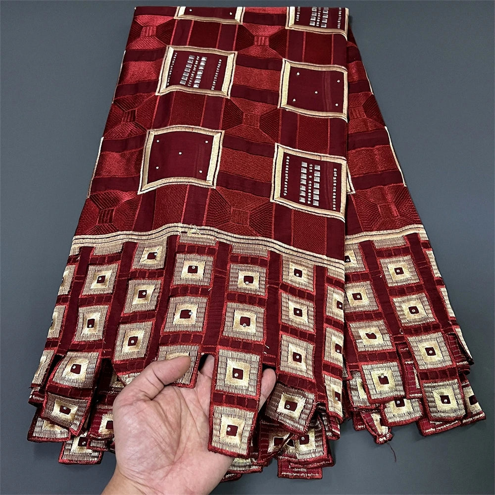 tissu dentelle polyester coton largeur 130cm mariage motif géométrique rouge noir traditionnel africain opacité