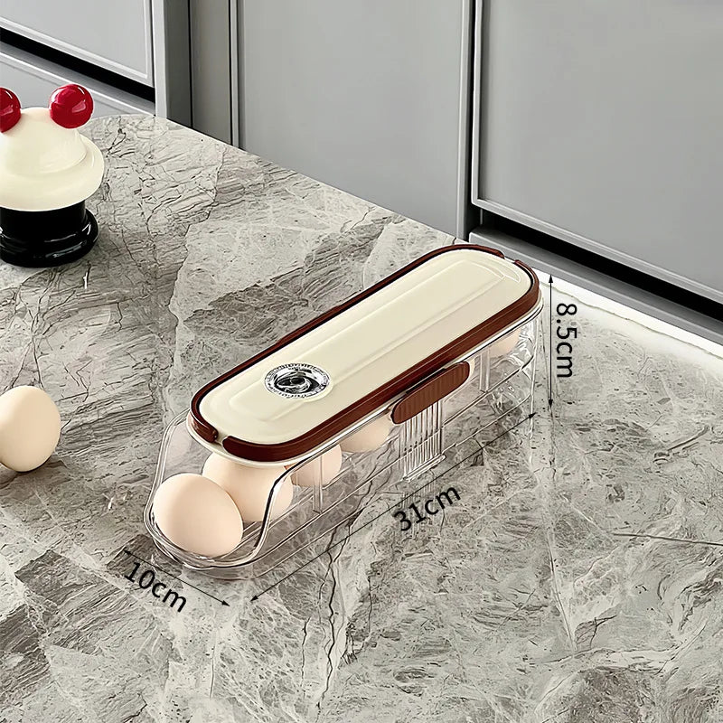 boîte œufs transparente réutilisable poignées couvercle moderne cuisine rangement 31x20cm 45x20cm 65x20cm