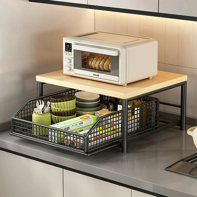 étagère coulissante métal panier treillis rangement cuisine salon moderne minimaliste