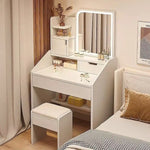 table maquillage moderne miroir lumineux tabouret blanc mdf chambre coucher