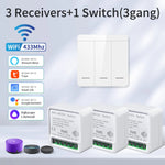 interrupteur mural sans fil blanc smart wifi rf 433mhz moderne minimaliste