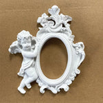 cadre photo rétro or relief floral baroque vintage shabby chic angel figurine round rectangular