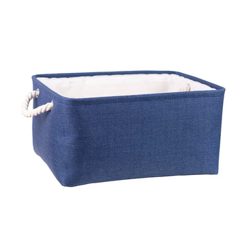 panier rangement tissu lin pliable boîte organisateur vêtements jouets chambre enfant beige blanc