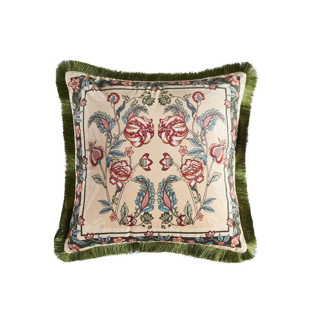 coussin vintage floral rose feuille bleue polyester coton 30x50 45x45 50x50 décoratif chaise canapé