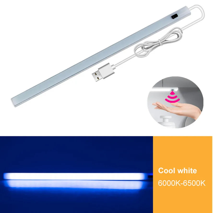 lampe led moderne adhésive blanc câble usb capteur tactile 20cm 30cm 40cm 50cm lumière