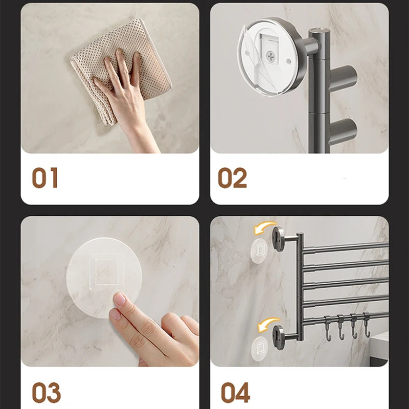 porte serviettes pliable adhésif gris moderne salle bain sans perçage serviettes rangement