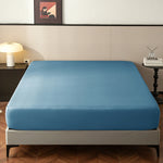 housse lit noire uni satinée élastique moderne 140cm 160cm 200cm polyester