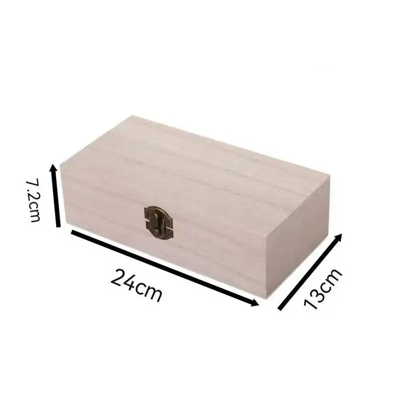 boîte bijoux bois naturel rustique vintage anti poussière serrure clous métalliques opaque organisateur conteneur
