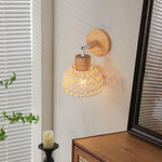 lampe murale tissu tressé bois naturel éclairage moderne rustique entrée chambre coucher