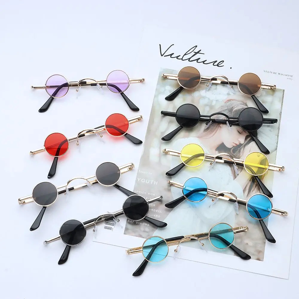 lunettes soleil unisexe rondes vintage or noir gris transparentes classiques punk anti reflet uv