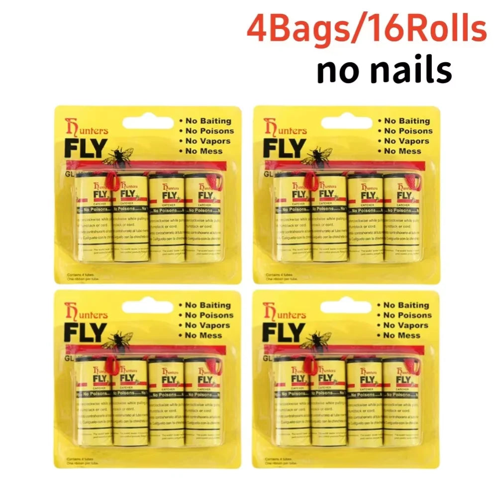 pièges mouches papier adhésif anti insectes pratique attrape mouches jetables facile utilisation boîte jaune