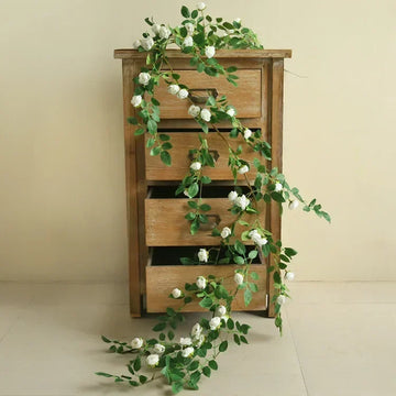guirlande fleurs artificielles roses feuilles vertes décoration extérieure mariage anniversaire naturelle romantique accrochéeextérieur