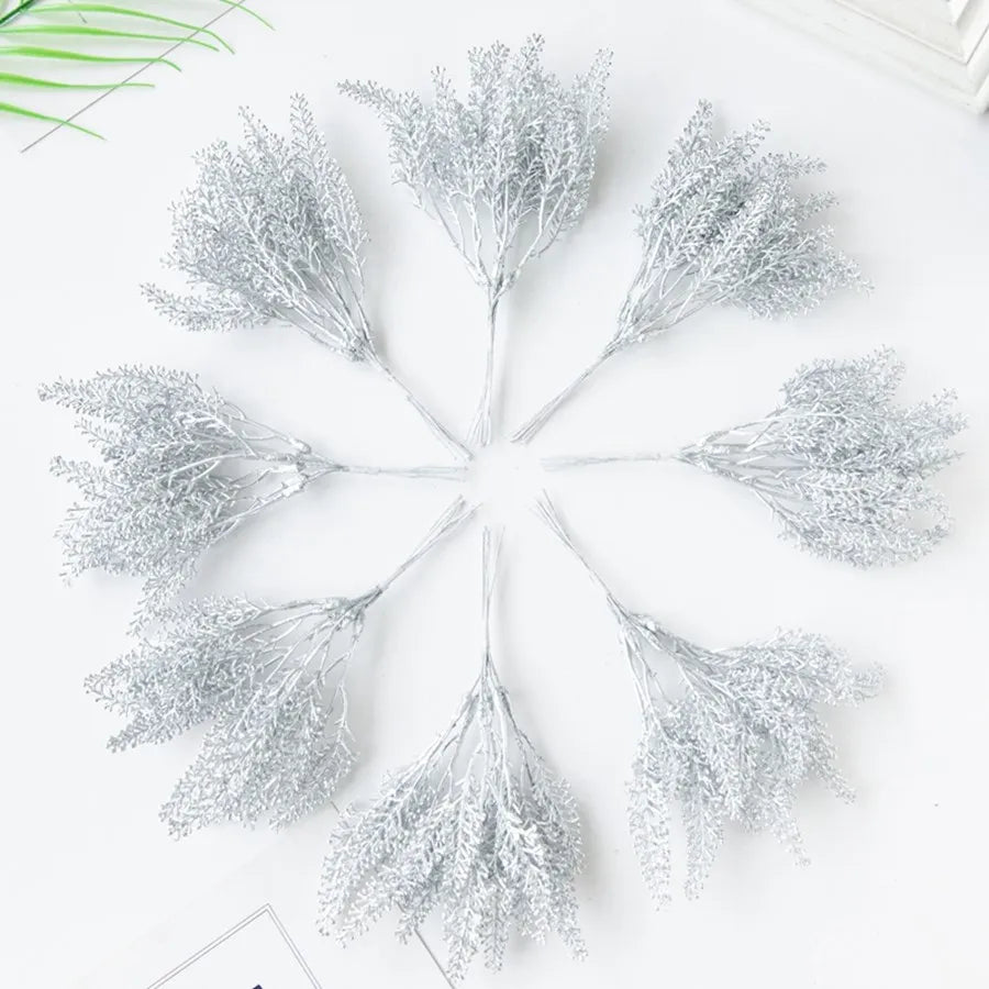 décoration naturelle bouquet séché vert clair gris argenté feuilles fines rustique exposition intérieure extérieure