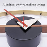 horloge murale moderne or noir bois quartz aiguille minimaliste lignes courbesDecorationMuraleSalleToileUnique