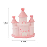 décoration gâteau anniversaire fille château coeurs figurines festives blanc rose