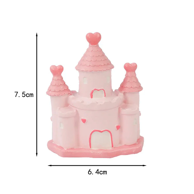 décoration gâteau anniversaire fille château coeurs figurines festives blanc rose