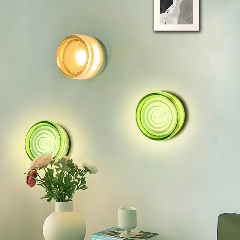 applique murale moderne spirale transparent adhésive blanc smoke grey amber led chambre cuisine étude