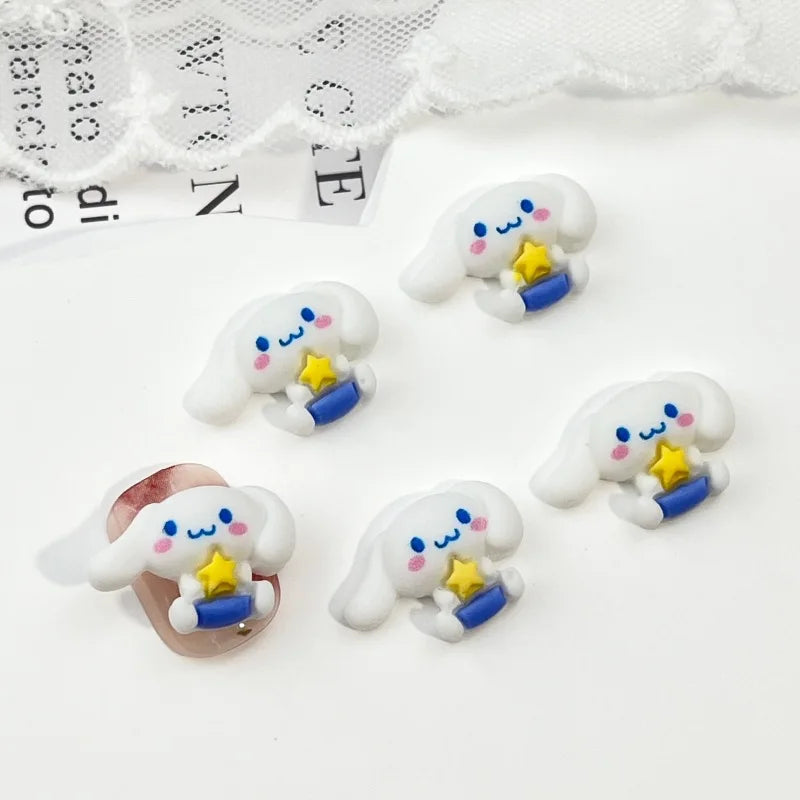figurines résine animaux clips cheveux noir violet rose blanc bleu jaune cartoon mignons coeurs