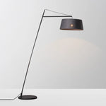 lampe sol moderne gris métallisé base solide interrupteur tactile ampoule e27 filaire 190cm