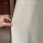 rideau moderne polyester beige discret motif filé occlusion légère salon chambre