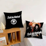 taie d'oreiller décorative noire motif groupe tokio coussin salon chambre moderne coton polyester