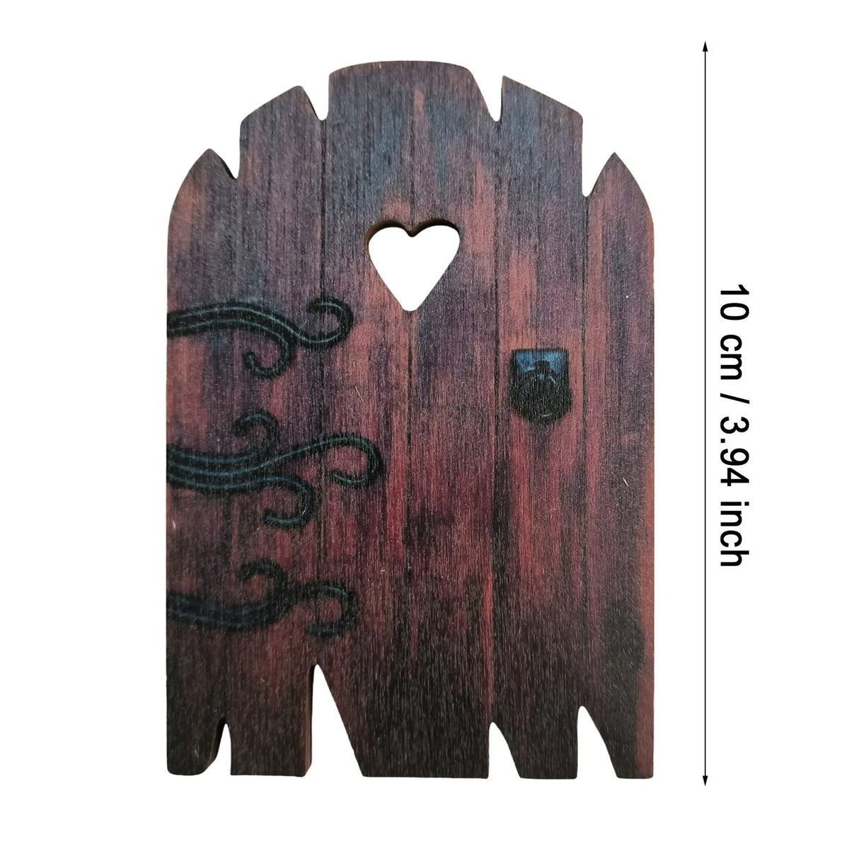 décoration extérieure jardin miniature porte bois vieilli féerique aspect champêtre 10cm