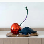 décoration intérieure dinosaure cerise rouge moderne plateau bois erotique