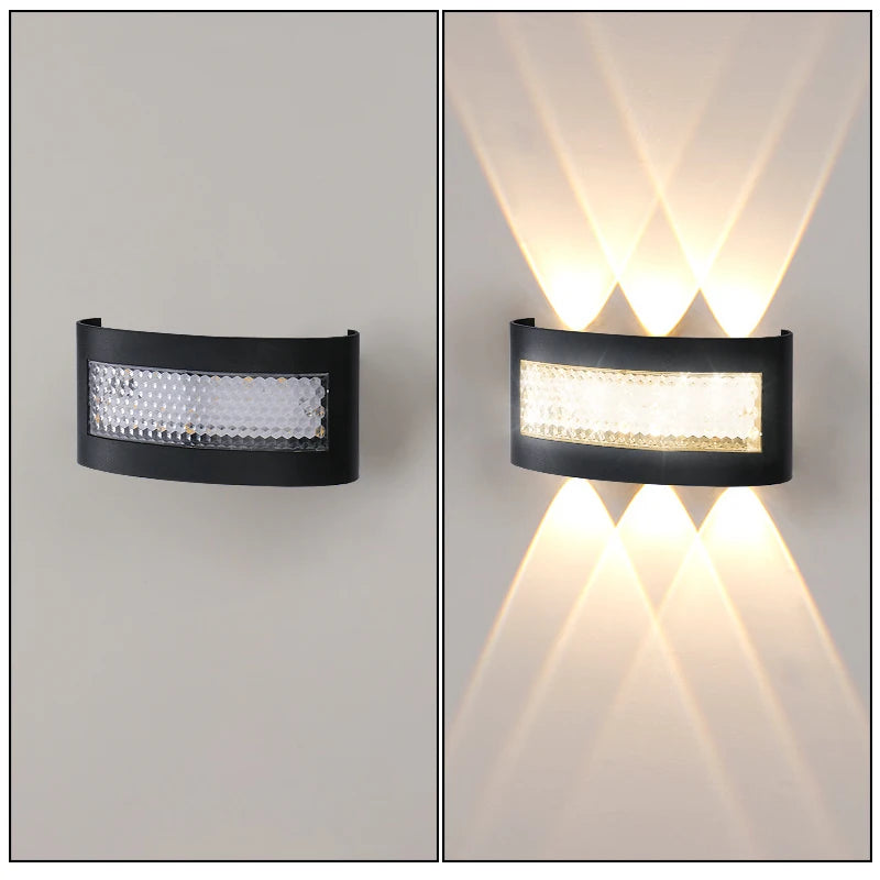 applique murale led moderne noire hexagonale contemporaine résistante intempéries 7w 9w 11w