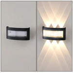 applique murale led moderne noire hexagonale contemporaine résistante intempéries 7w 9w 11w