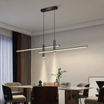 lampe suspendue rectangulaire moderne aluminium noir or salon cuisine table manger