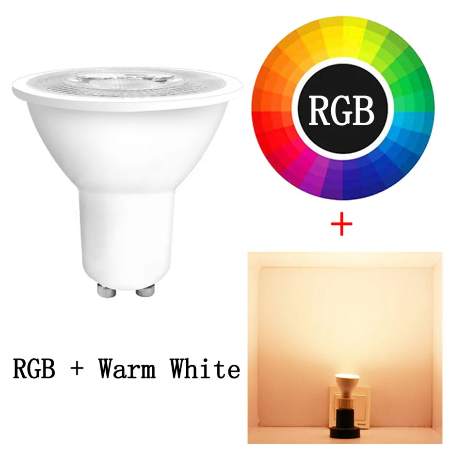ampoule led rgb gu10 blanc multicolore télécommande moderne 2700k 6500k 50000h