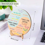 tableau d'affichage multicolore circulaire moderne sections colorées texte explicatif support bois