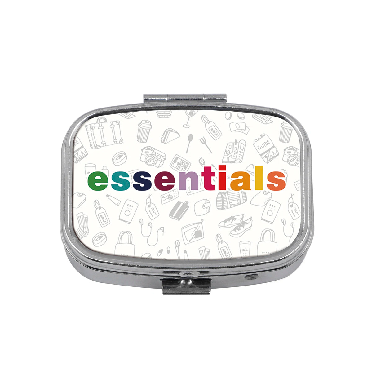 boîte pilules moderne fleuries multicolores portable organisateur blanc motifs graphiques