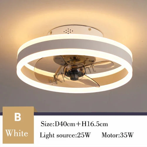 ventilateur lampe led télécommande moderne cristaux noir élégant eyelets circulaire