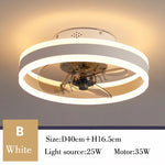 ventilateur lampe led télécommande moderne cristaux noir élégant eyelets circulaire