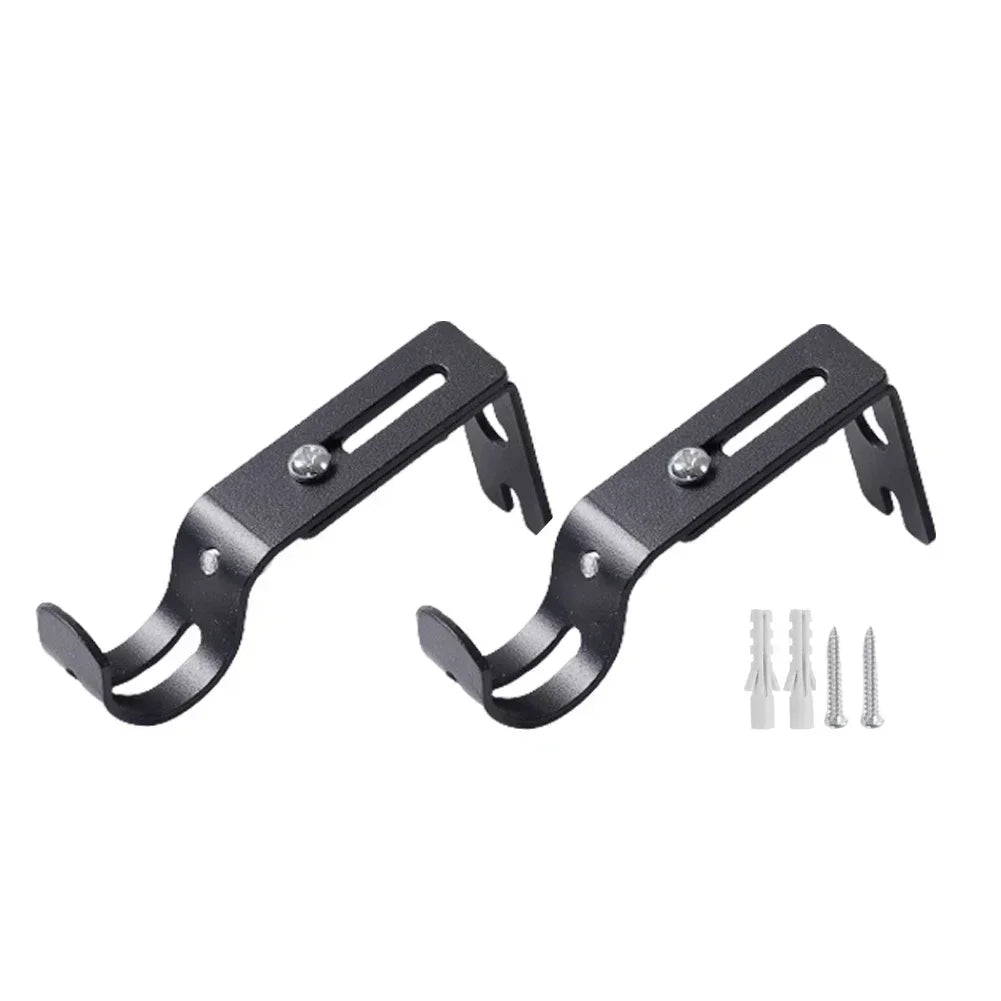 supports rideau tringle fer vis mural noir argenté blanc moderne minimaliste