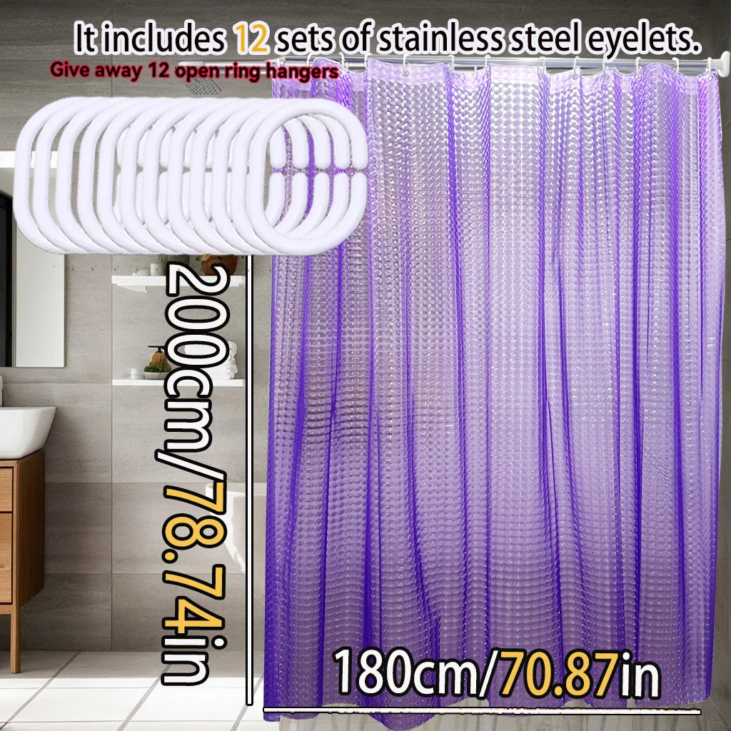 rideau douche violet rayures horizontales moderne inox suspension large choix dimensions