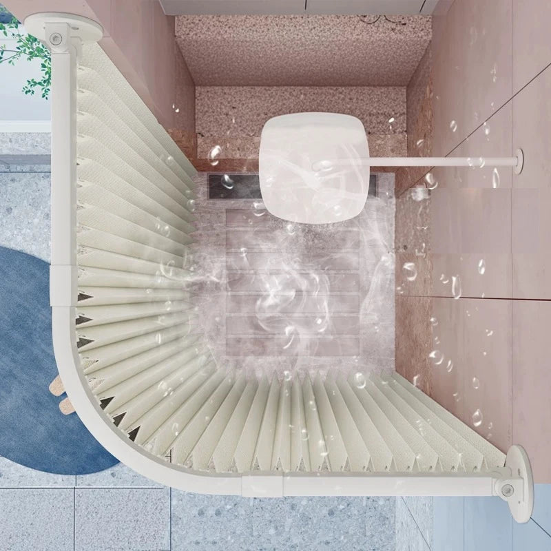 rideau douche texturé barre acier inoxydable tissu opaque moderne minimaliste douchette mélangeur thermocouple