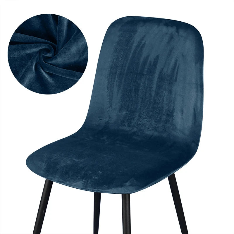 chaise moderne velours uni bleu marine marron violet orange rose pâle