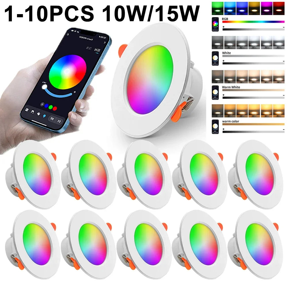 Spot LED intelligent blanc translucide moderne 113 50mm appairé bluetooth