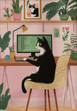 tableau toile chat tuxedo moderne décoration murale salon chambre objet esthétique