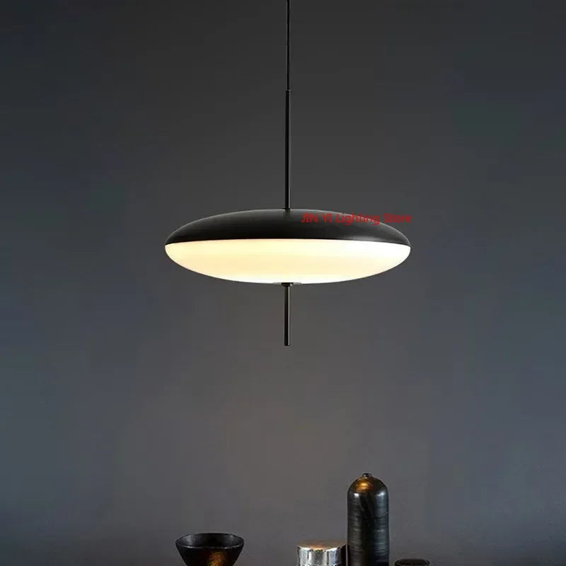 suspension lumineuse moderne minimaliste noir blanc câble rond plat mat