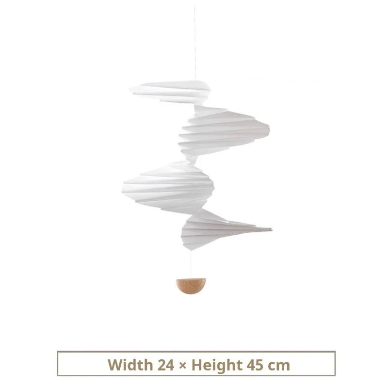 décoration intérieure mobile papier plié blanc ondulé minimaliste suspension fil scandinave