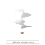 décoration intérieure mobile papier plié blanc ondulé minimaliste suspension fil scandinave