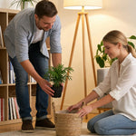 paniers plantes naturels rustiques boho chic poignées corde intérieur extérieur balcon jardin