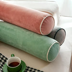 oreiller velours moderne couleur vert menthe gris rose orange voyage literie décoration