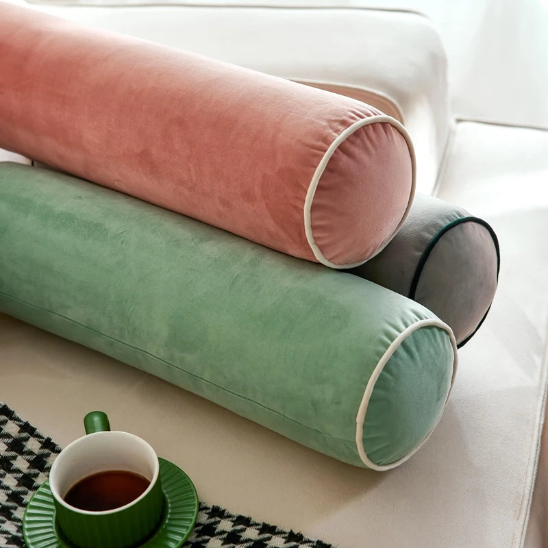oreiller velours moderne couleur vert menthe gris rose orange voyage literie décoration